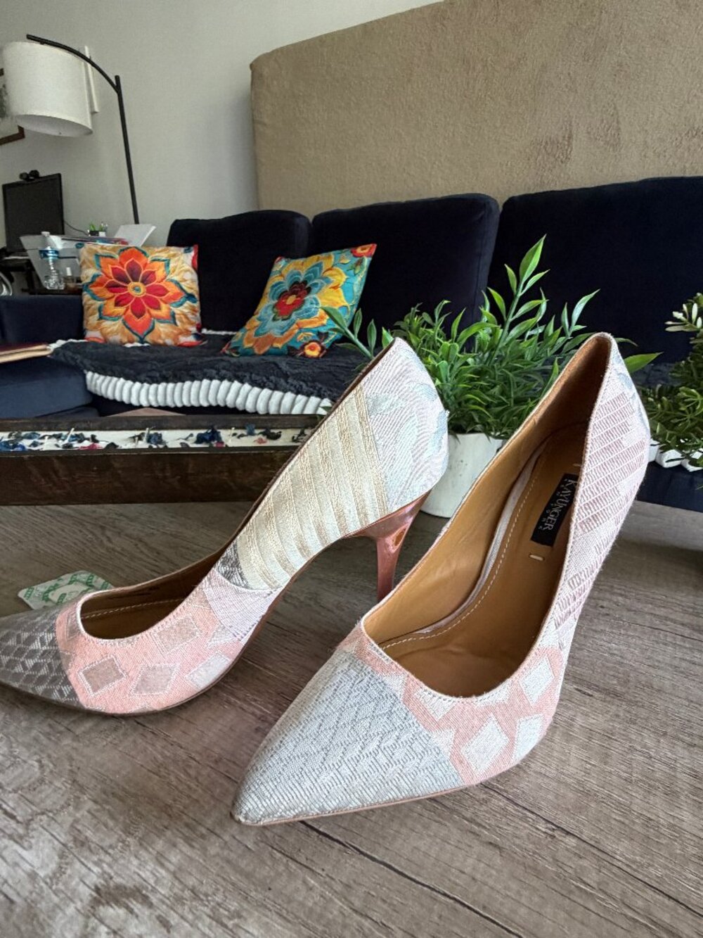 Kay Unger Heels Size 8 | Stiletto Heel | Textured Multi Color Pumps